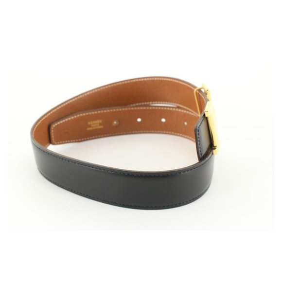 Hermès 32mm Black x Brown Reversible H Logo Belt Kit 97he719s main image 4